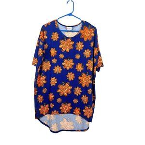 LuLaRoe Irma Women's Blue & Orange Top